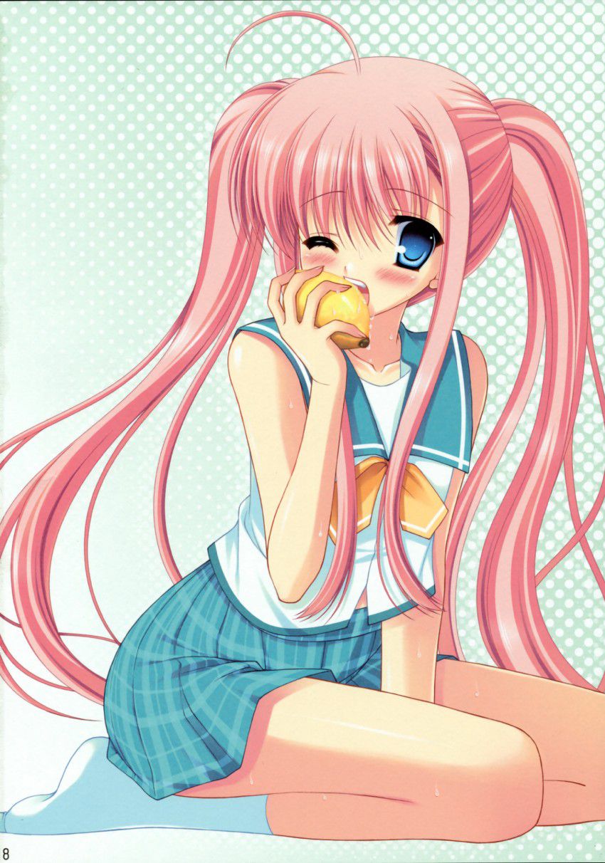 Secondary image of a girl with a smattering of lemon and sucking 5