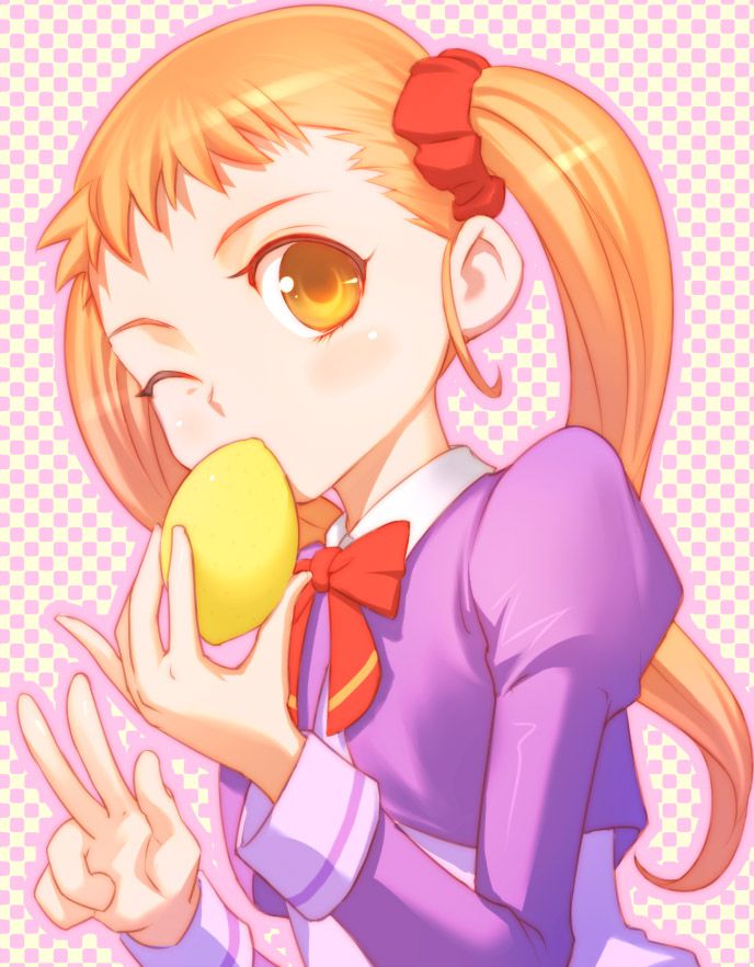 Secondary image of a girl with a smattering of lemon and sucking 8