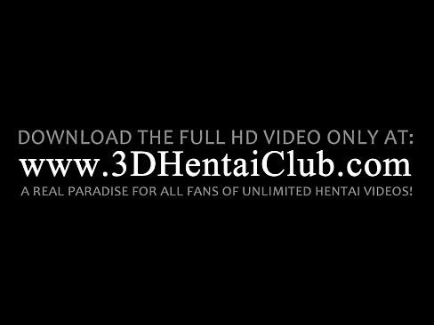 Busty hentai slut gets cum shot on her big tits and back - 5 min 30