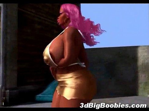 3D Busty Black Stripper! - 3 min 17