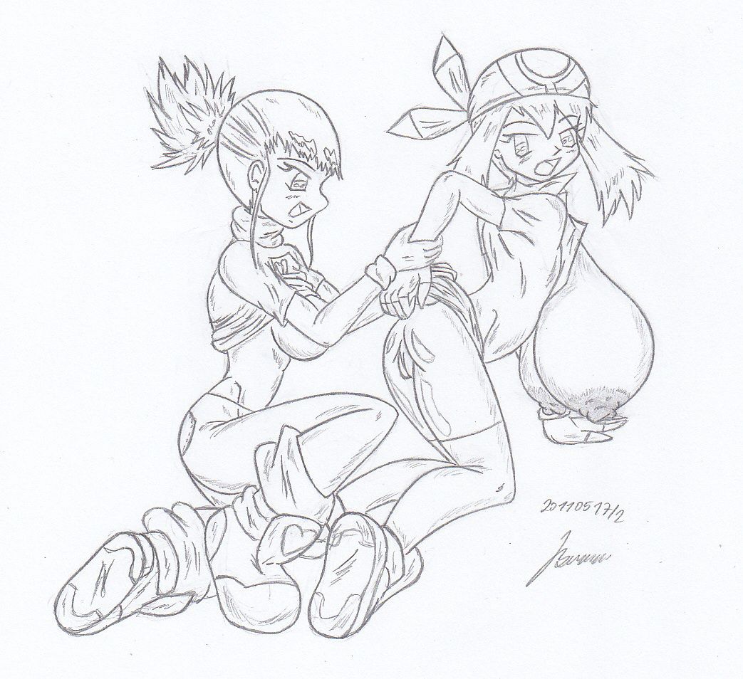 My miny Rika Nonaka_digimon tamers Sketches work_5 -  1/3 (May Milk 2 - Rika meets May) 15