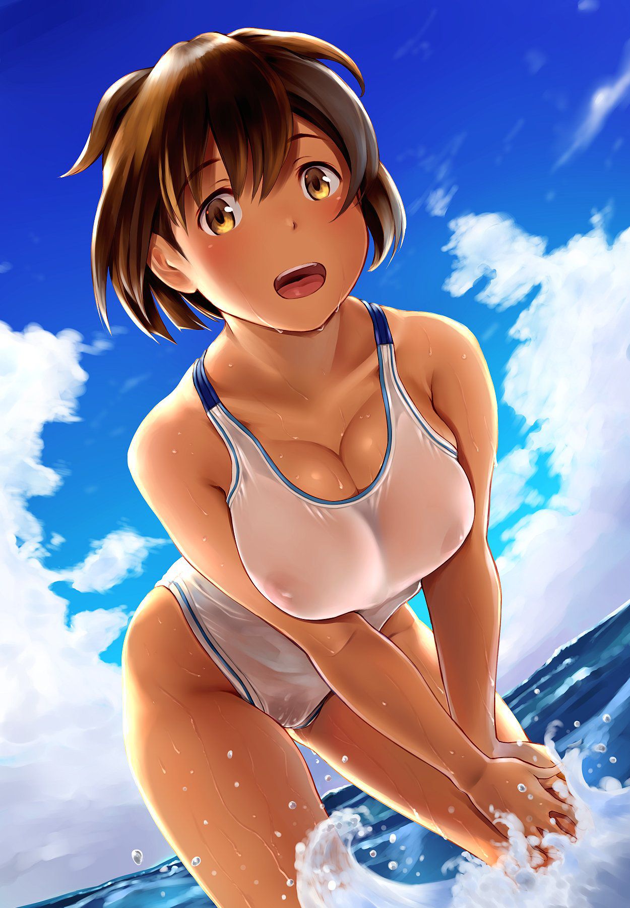 【Erotic Anime Summary】 Erotic image collection of wet sheer beauties and beautiful girls who are transparent in various ways [50 sheets] 49