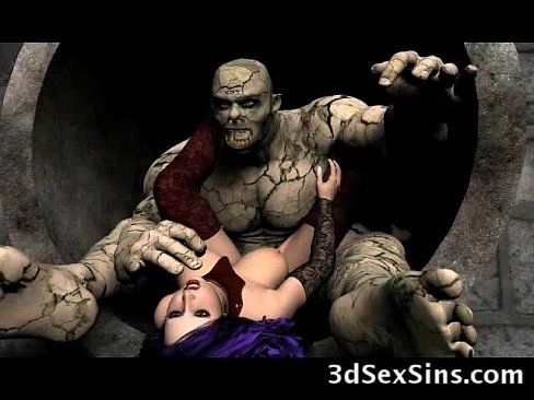Scary Ogres Bang 3D Girls! - 3 min 1