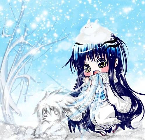 [55 sheets] Two-dimensional Erofeci image of snow and ice-based girl. 9 23