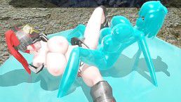 3d hentai shemale with four boobs fucked a bondage animated girl 8