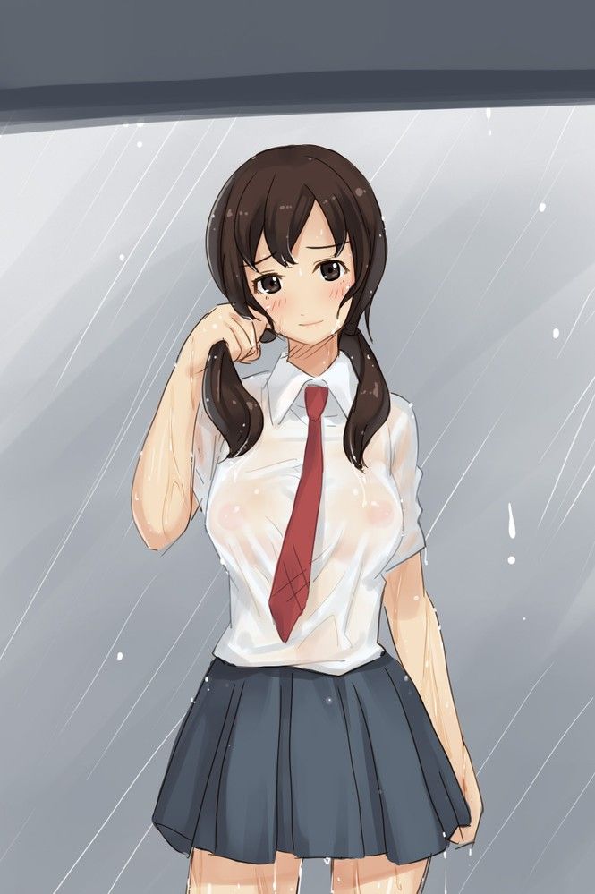 【Secondary erotic】 Here is an erotic image of a no-bra high school girl's nipples getting wet and sheer 30