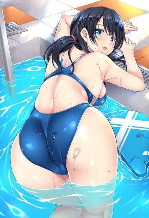 【Secondary Erotic】 Here is an erotic image of a girl wearing a swimsuit who wants to slip by forcibly screwing a chimpo into the gap 31