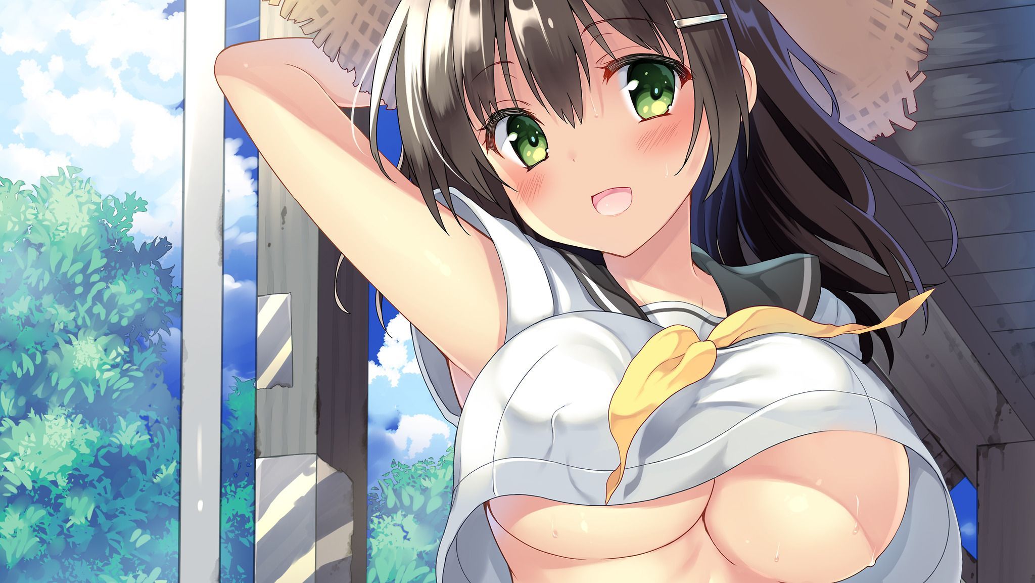 [Secondary ZIP] image of the breast Pochi girl want to press the button 3