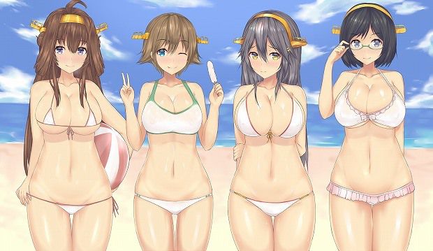 [Fleet Kantai] Kongo offers Onaneta to the Admiral! Erotic Swimsuit Image 1 9