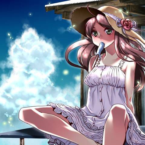 [61 sheets] two-dimensional girl fetish image collection of white One Piece &amp; Straw hat. One 23