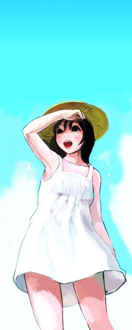 [61 sheets] two-dimensional girl fetish image collection of white One Piece &amp; Straw hat. One 4