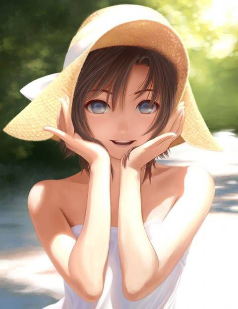 [61 sheets] two-dimensional girl fetish image collection of white One Piece &amp; Straw hat. One 45
