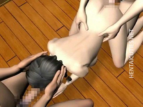 Sexy 3D hentai bitch suck two dicks - 5 min 7