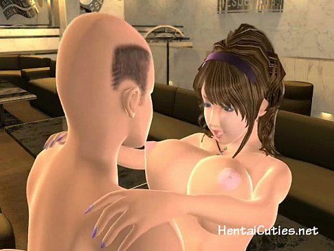 Busty hentai slut fucked by a hairy guy - 5 min 29