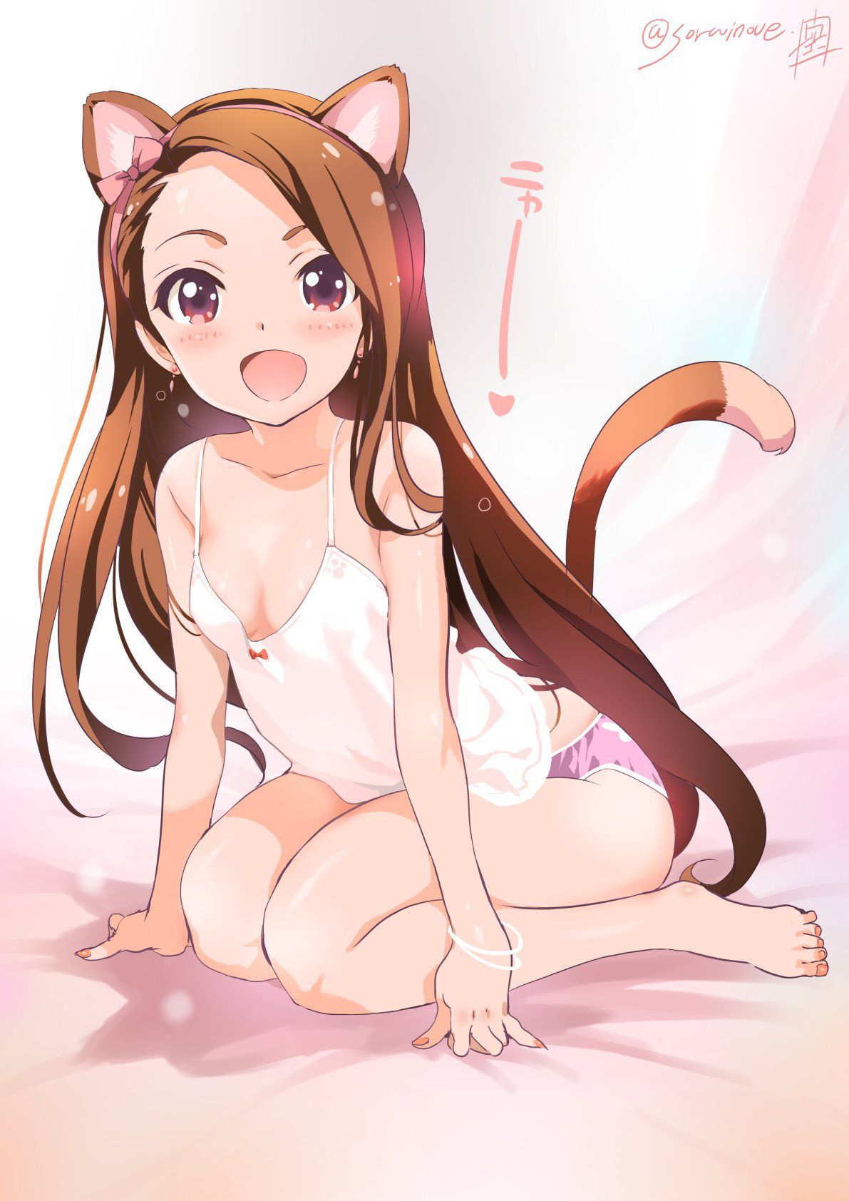 [Secondary ZIP] cute cat ear daughter and cats want to put together images 25