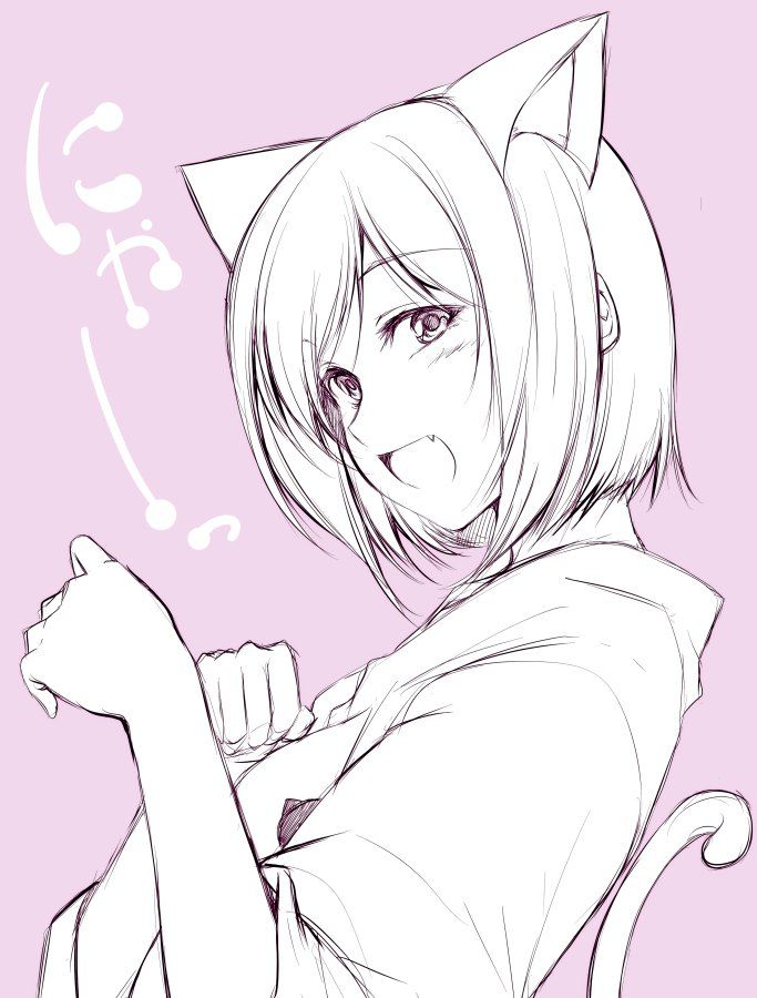 [Secondary ZIP] cute cat ear daughter and cats want to put together images 45