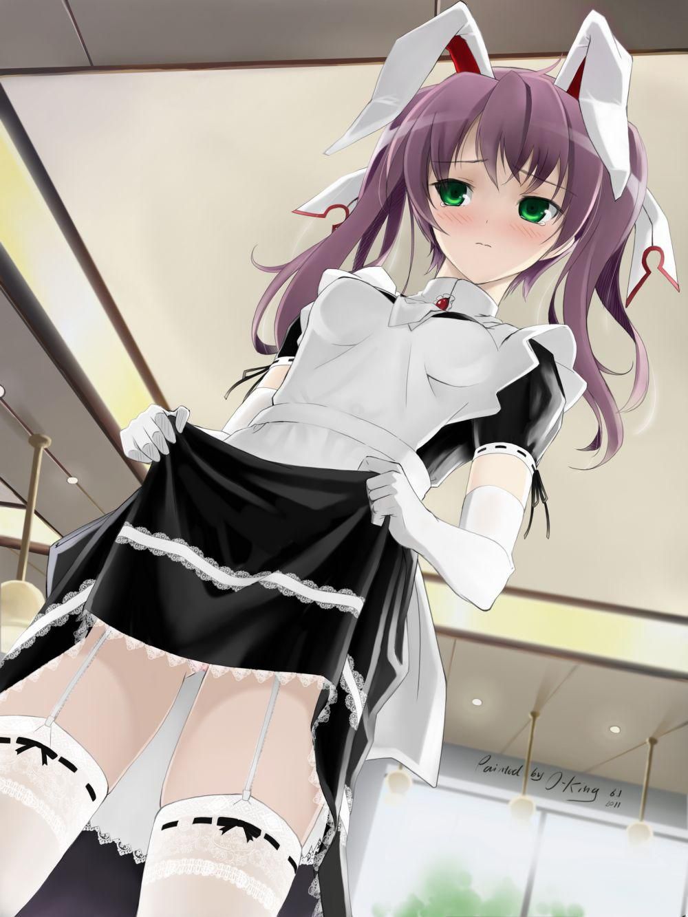 [Maid] Thigh dazzling image of the best sexy maid's combination of garter belt and maid clothes! 17