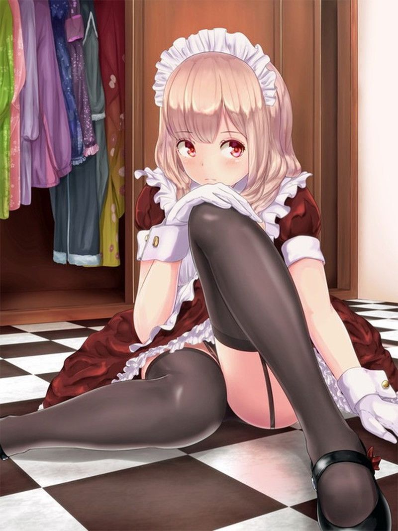 [Maid] Thigh dazzling image of the best sexy maid's combination of garter belt and maid clothes! 22