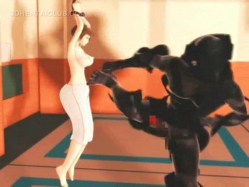 Anime karate girl fights and fucks monsters big cock - 5 min 4