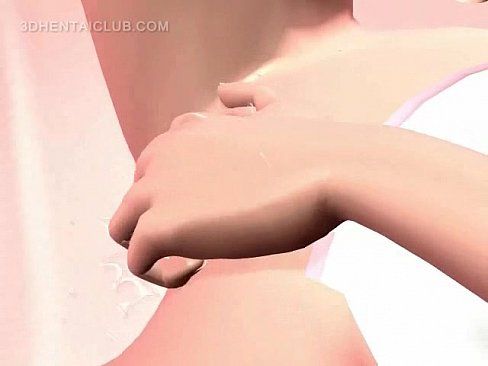 Sexy anime maid fucking her twat with a big vibrator - 5 min 5