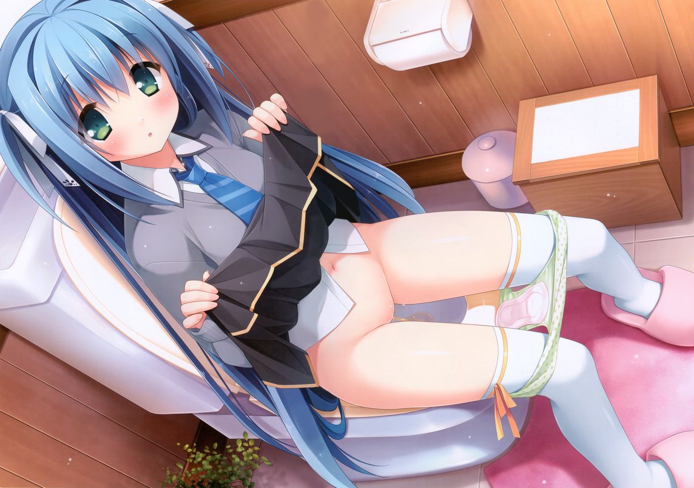 【Secondary erotica】Here is an erotic image of a girl trying to pee or do something naughty in the toilet 17