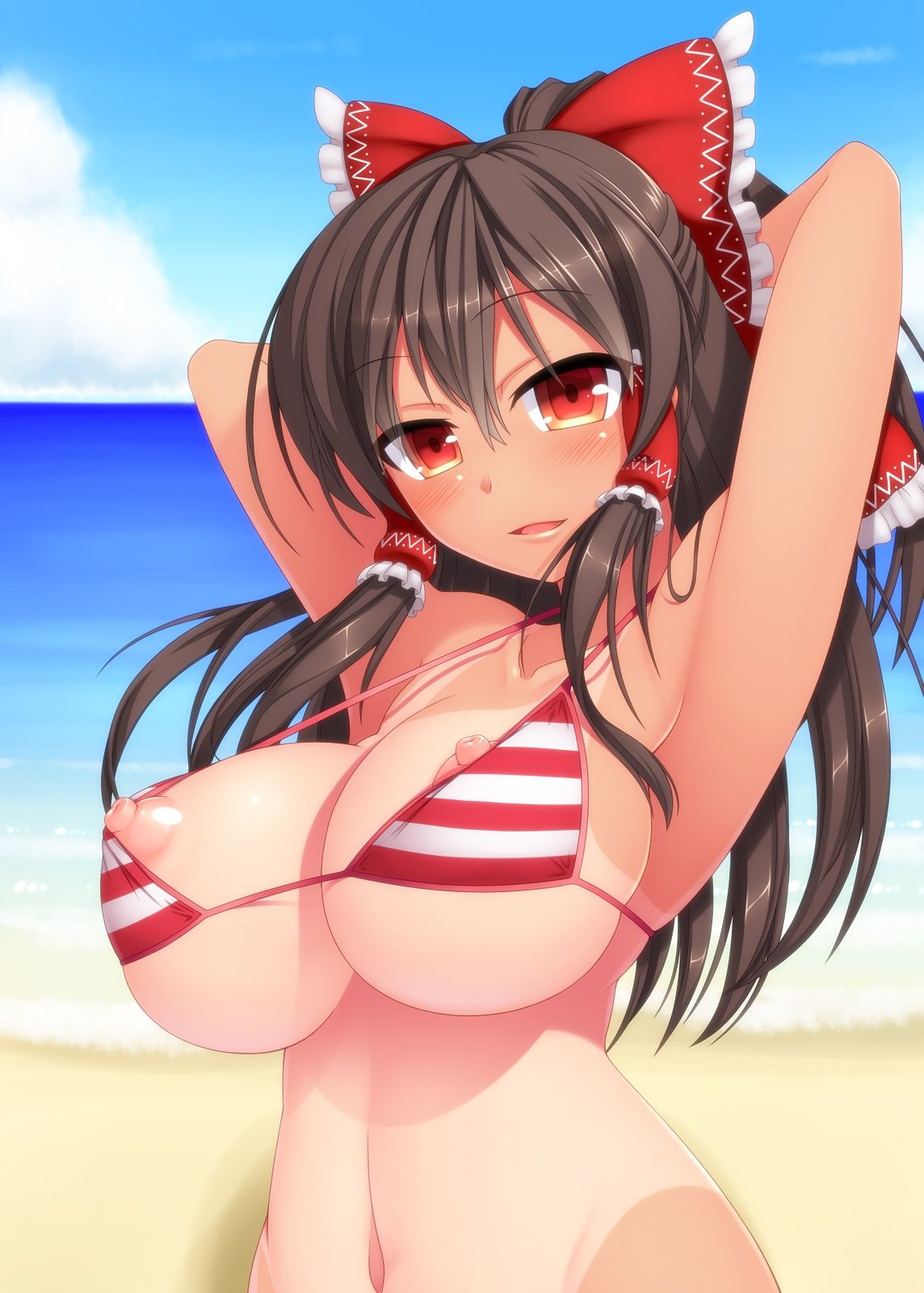 【Erotic Anime Summary】 Swimsuit girl with tan scars is too erotic wwww 【Secondary erotic】 19