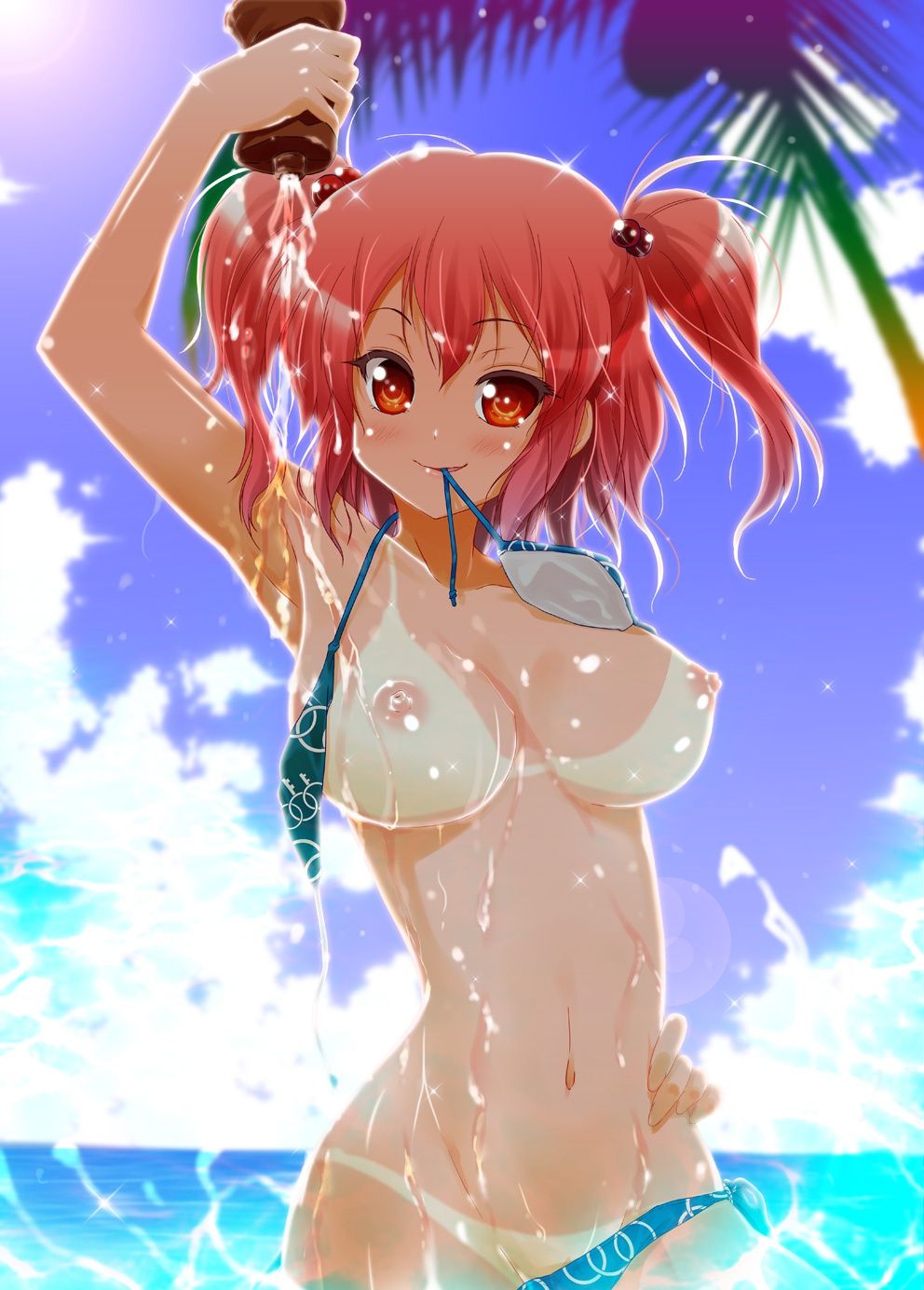 【Erotic Anime Summary】 Swimsuit girl with tan scars is too erotic wwww 【Secondary erotic】 7