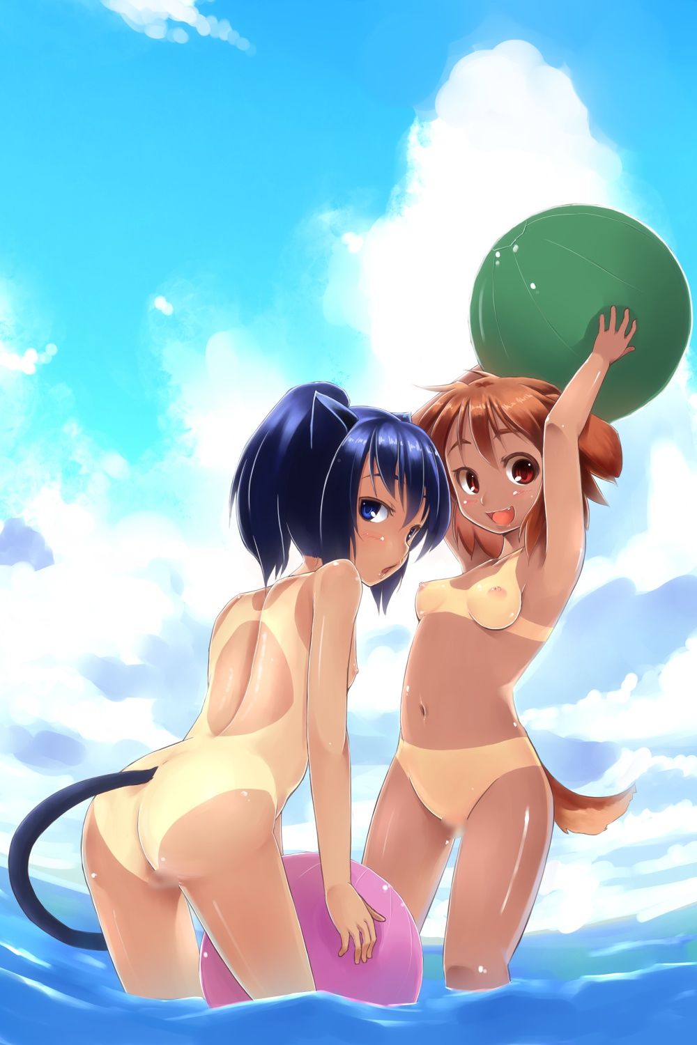 【Erotic Anime Summary】 Swimsuit girl with tan scars is too erotic wwww 【Secondary erotic】 9