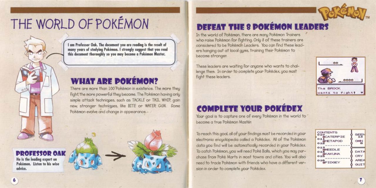 Pokemon Pocket Monsters Blue Version Gameboy Nintendo/Gamefreak Manual 5