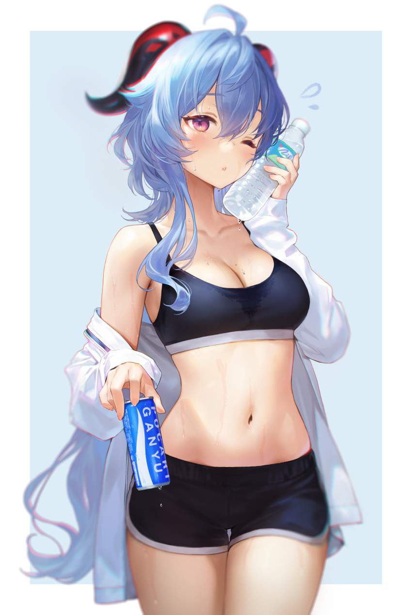 [Beware of heat stroke! ] Secondary erotic image of a girl hydrating during a break from exercise 19