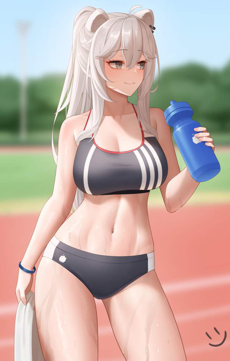 [Beware of heat stroke! ] Secondary erotic image of a girl hydrating during a break from exercise 21