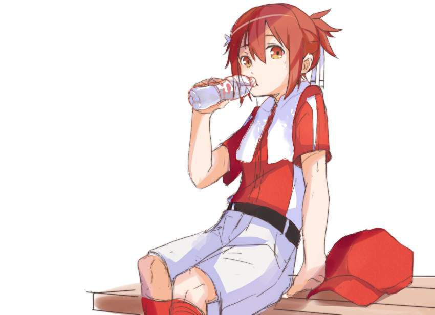 [Beware of heat stroke! ] Secondary erotic image of a girl hydrating during a break from exercise 23