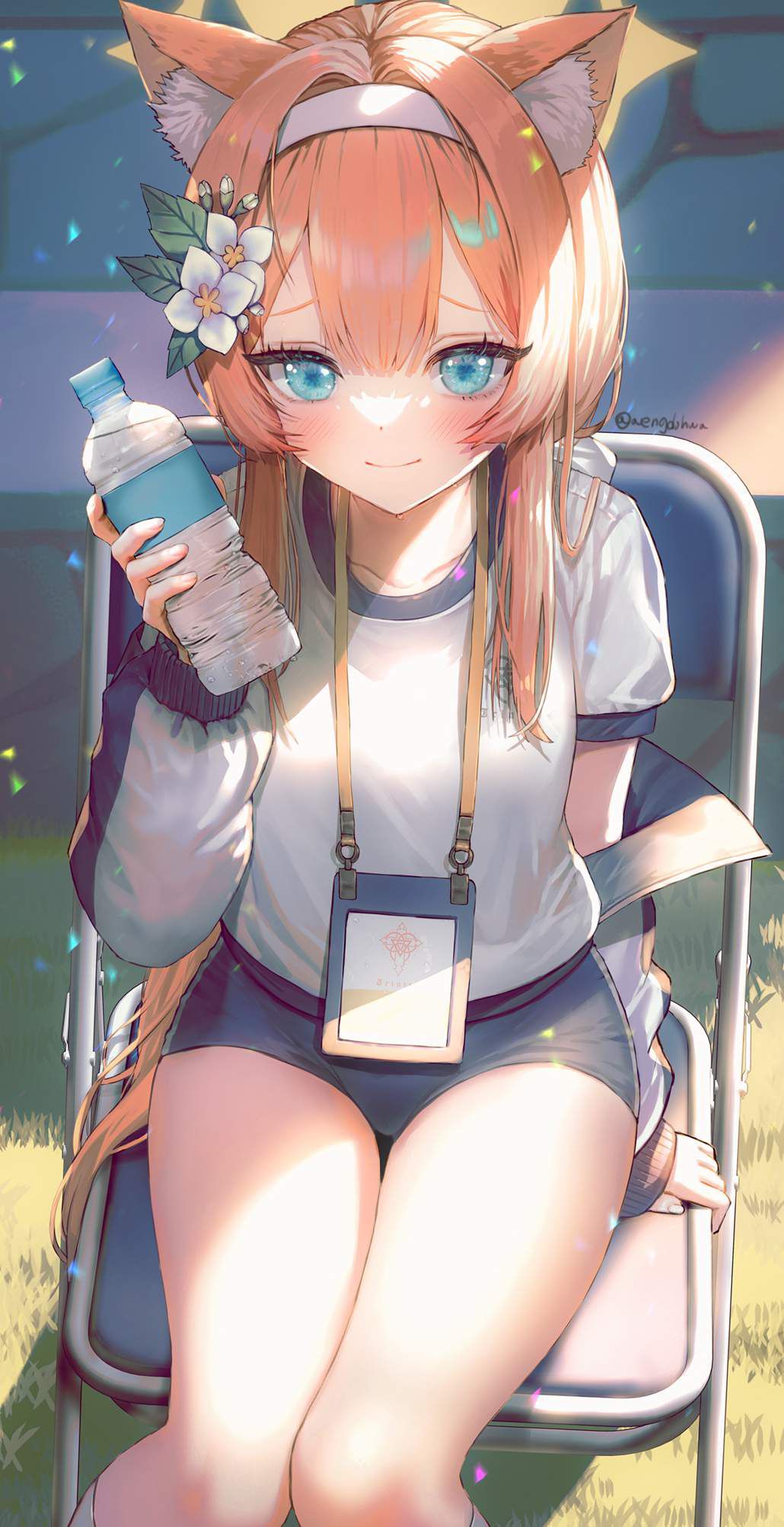 [Beware of heat stroke! ] Secondary erotic image of a girl hydrating during a break from exercise 26