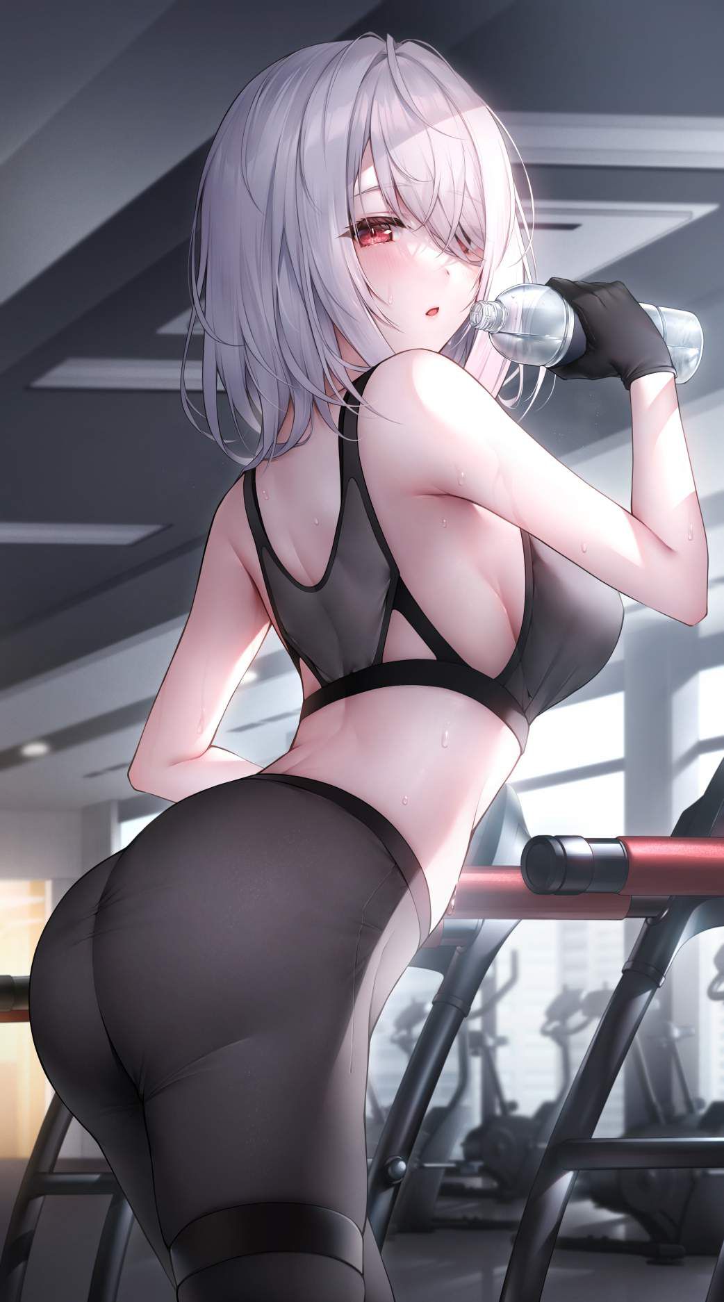 [Beware of heat stroke! ] Secondary erotic image of a girl hydrating during a break from exercise 6