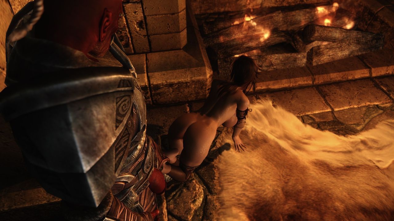 Skyrim (red orc and big titty girl) 12