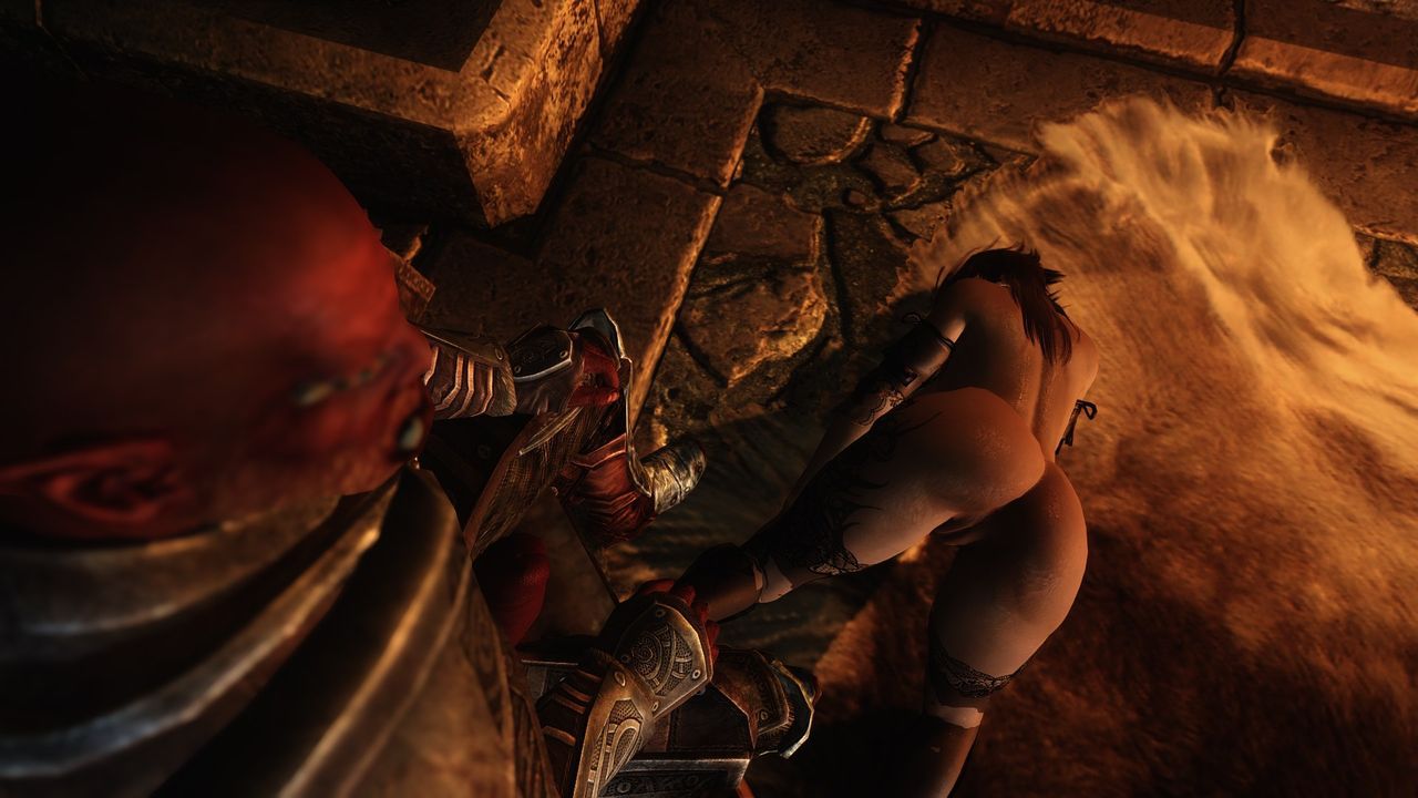 Skyrim (red orc and big titty girl) 16