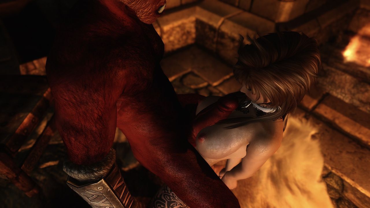 Skyrim (red orc and big titty girl) 28