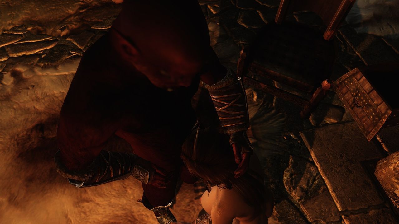 Skyrim (red orc and big titty girl) 36