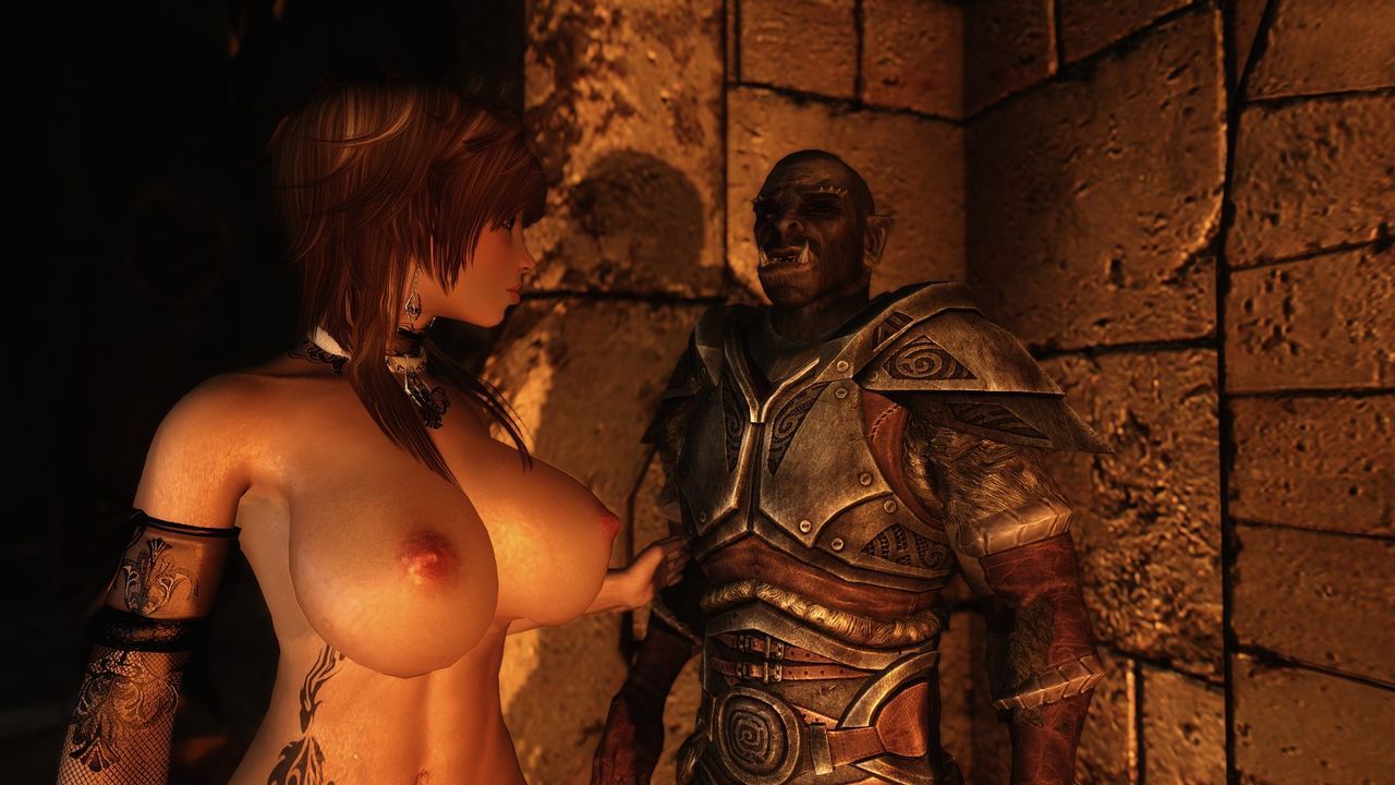Skyrim (red orc and big titty girl) 9