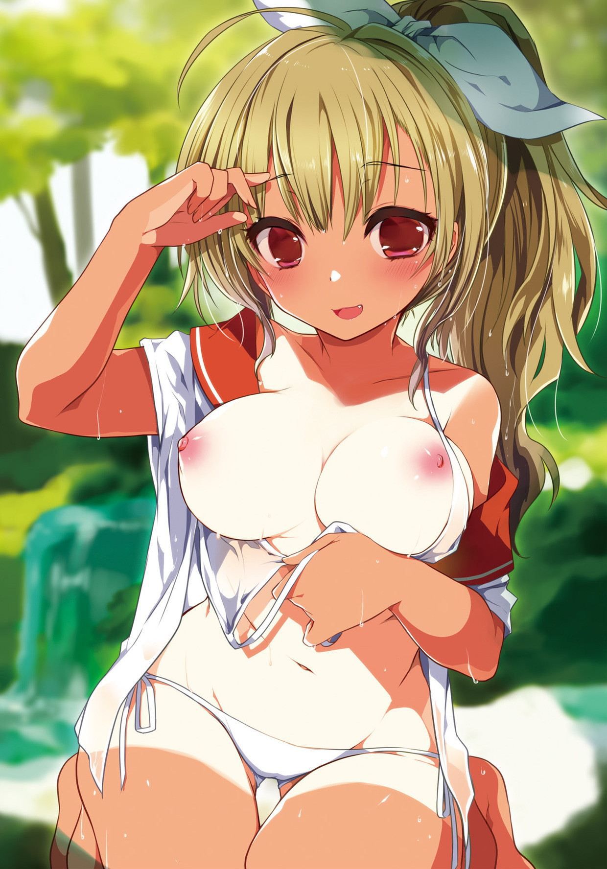 Club activities too hard? Or... Play too much? The summer girls are a very tanned body. 36