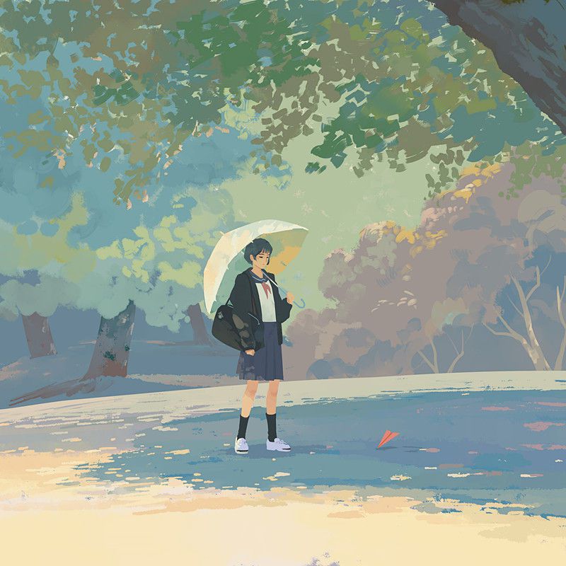 [the second] The second image [non-eroticism] of the pretty girl putting up her umbrella 20