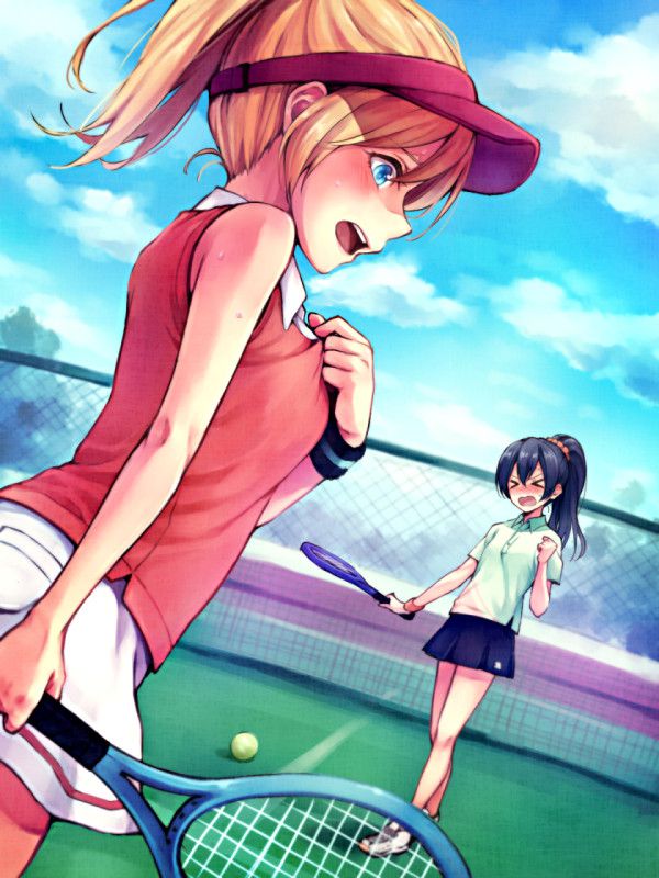 The second image of girls who are tennis club position [in front of visit to the United States !H!] 1