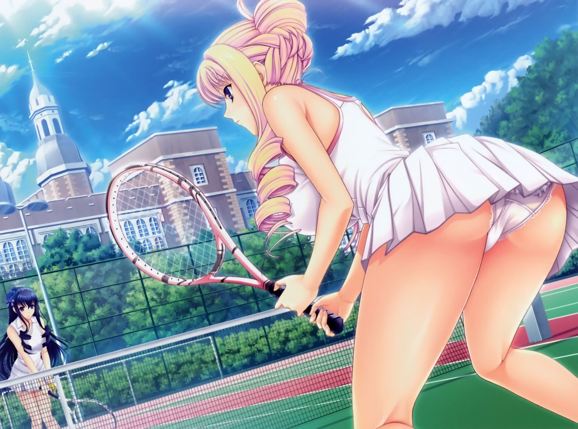 The second image of girls who are tennis club position [in front of visit to the United States !H!] 21