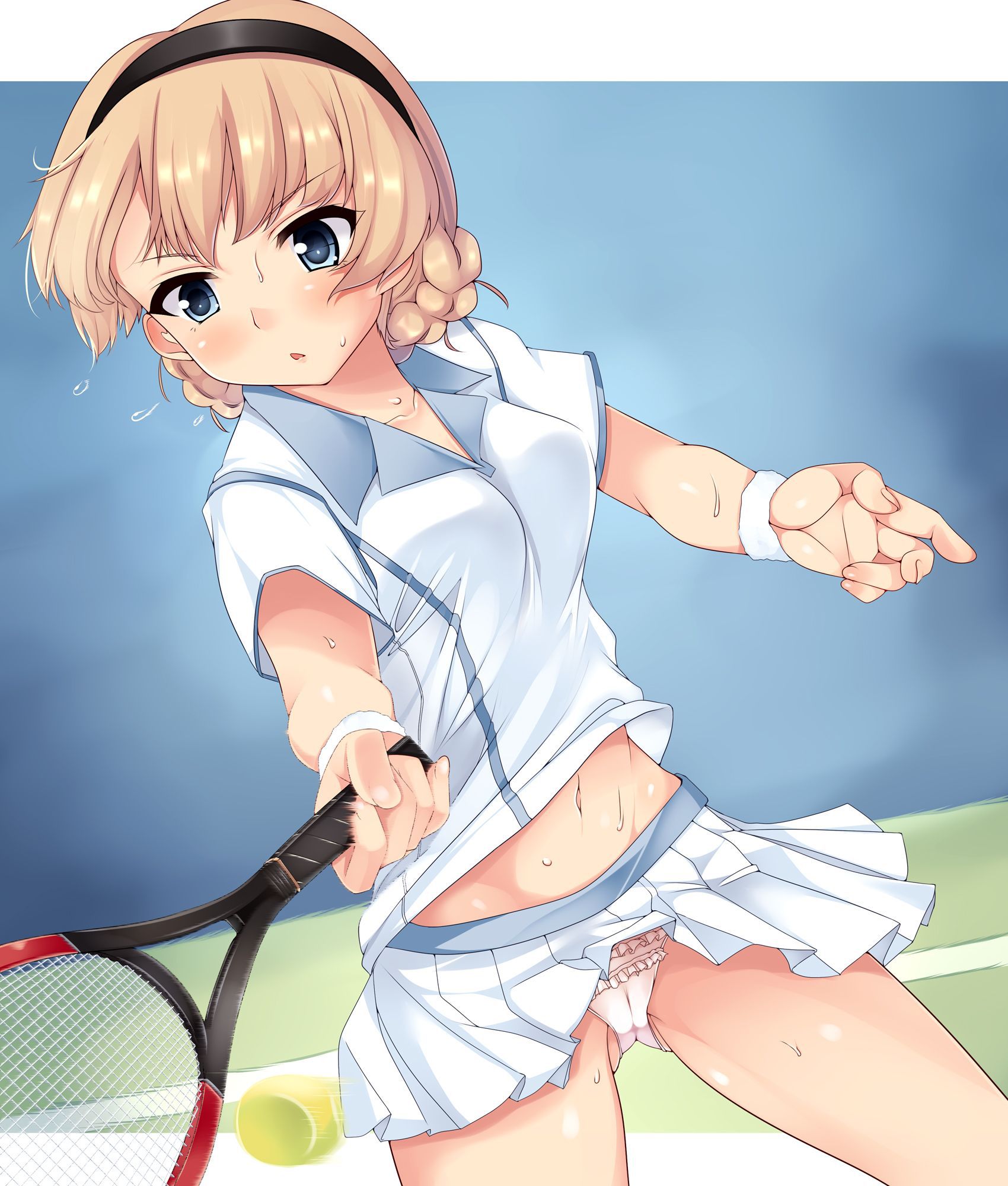The second image of girls who are tennis club position [in front of visit to the United States !H!] 34