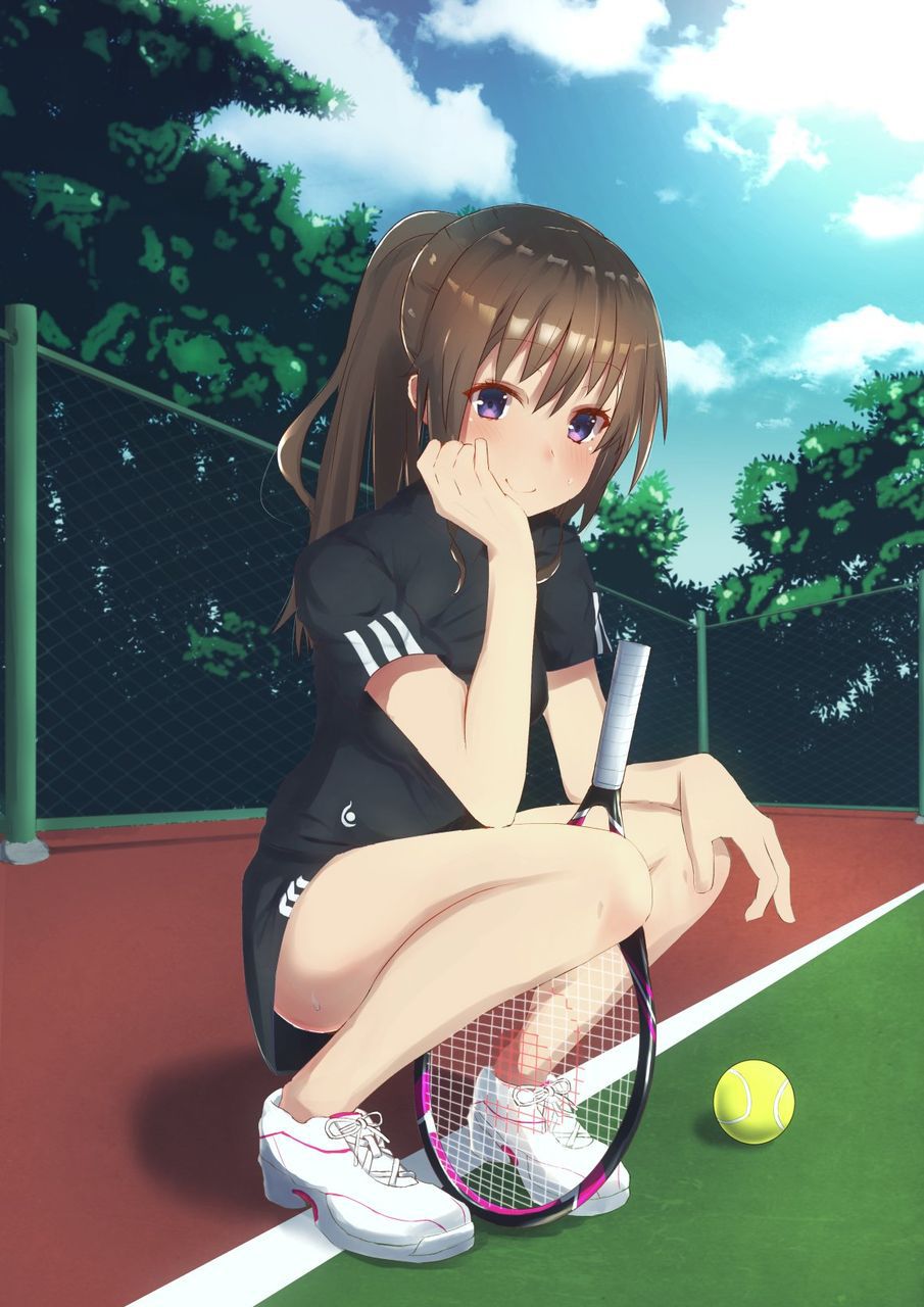 The second image of girls who are tennis club position [in front of visit to the United States !H!] 9