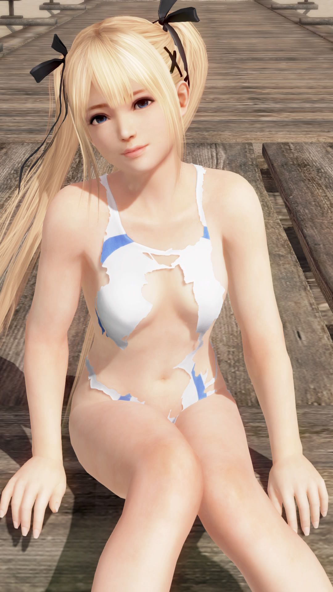 DOAX3 競女! I photograph the gravure with a collaboration swimsuit (haze, Marie Rose, colored leaves) 11