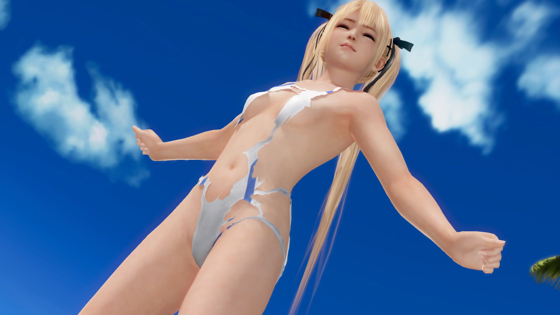DOAX3 競女! I photograph the gravure with a collaboration swimsuit (haze, Marie Rose, colored leaves) 15