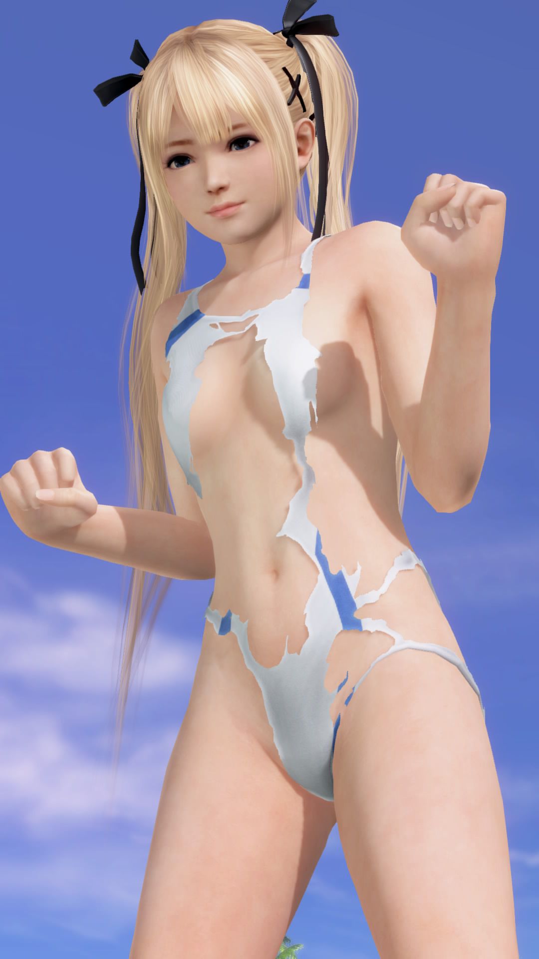 DOAX3 競女! I photograph the gravure with a collaboration swimsuit (haze, Marie Rose, colored leaves) 17