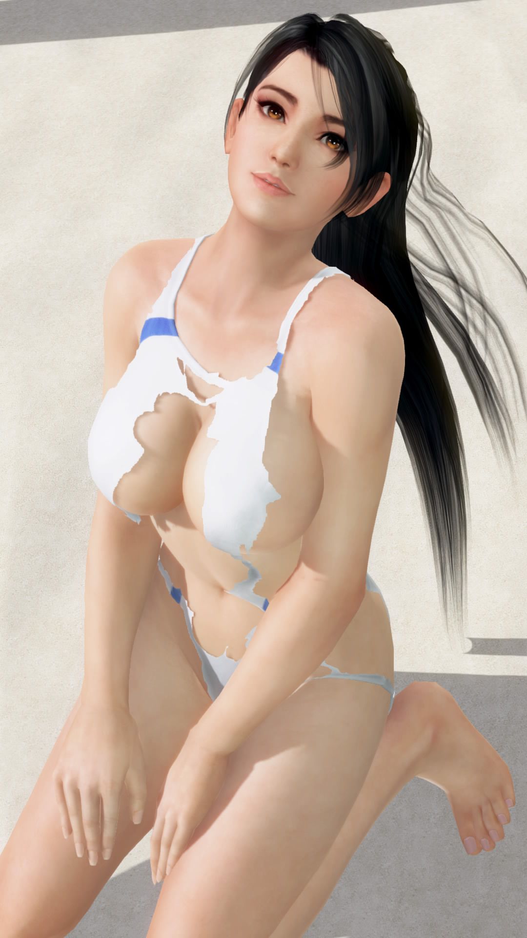 DOAX3 競女! I photograph the gravure with a collaboration swimsuit (haze, Marie Rose, colored leaves) 23
