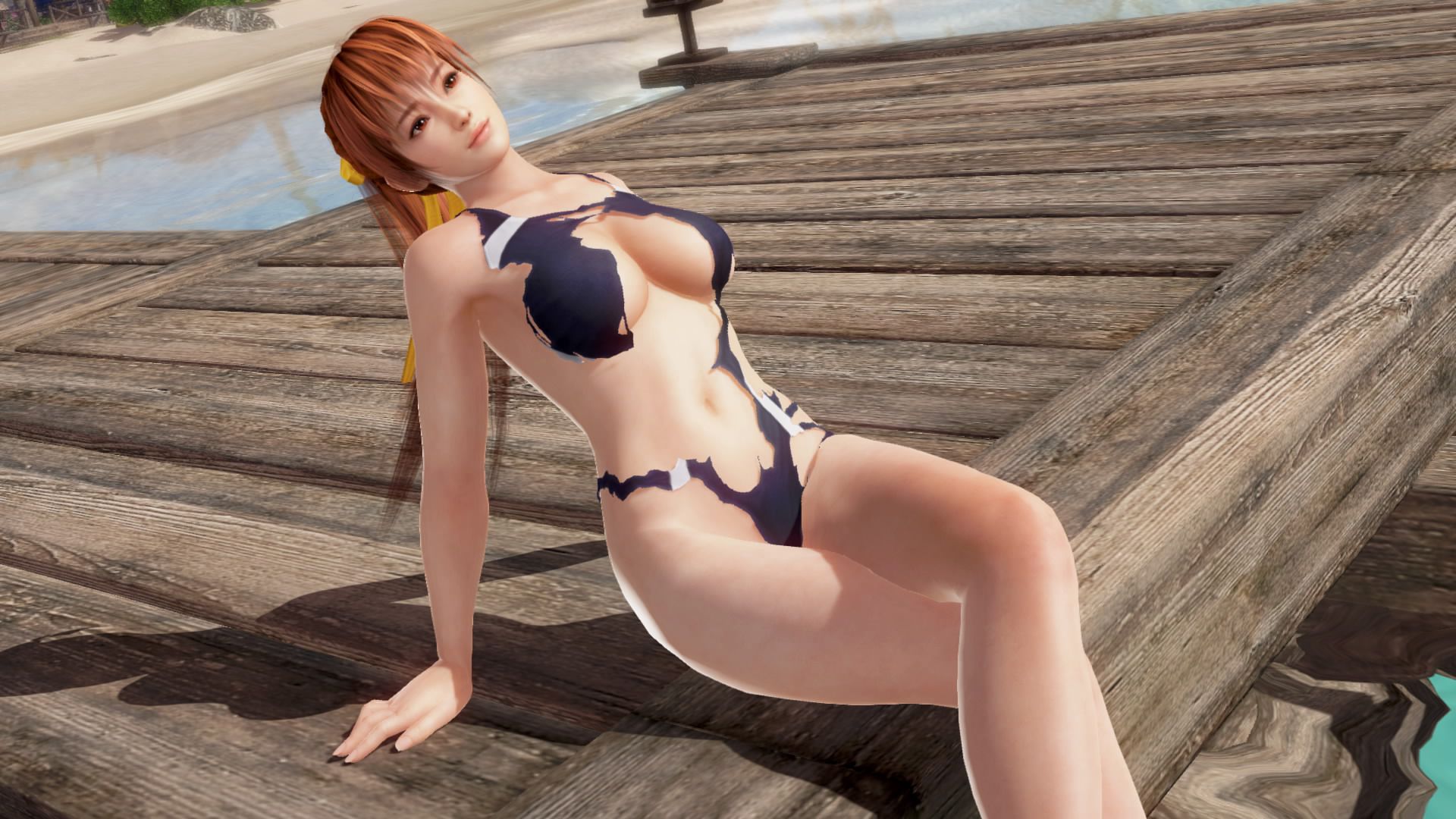 DOAX3 競女! I photograph the gravure with a collaboration swimsuit (haze, Marie Rose, colored leaves) 8